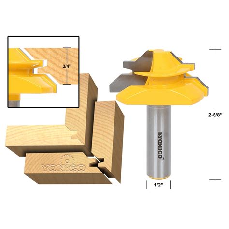 Joinery :: Joinery Sets :: 3Pc. Jointing Router Bit Set -Lock Miter, Glue Joint, Drawer Front ...