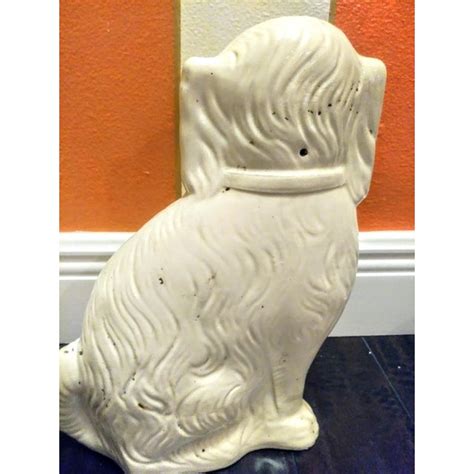 Massive Size Pair of Ceramic Vintage Staffordshire Style Dogs Figurines | Chairish