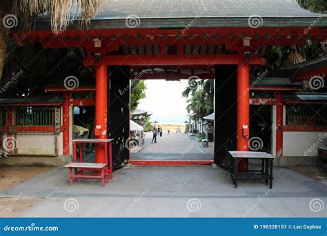 Entrance To the Main Temple of Aoshima Shrine in the Island. Located in ...