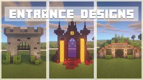 Build With Me: 3 Minecraft Doorway & Entrance Designs | Minecraft designs, Minecraft decorations ...