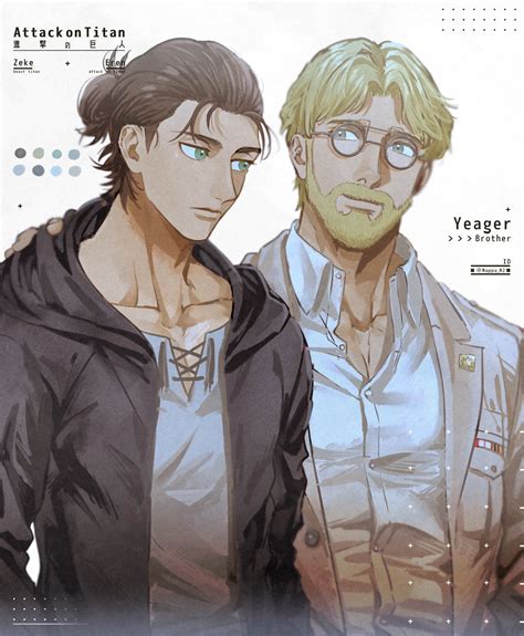 eren yeager and zeke yeager (shingeki no kyojin) drawn by mappo_m2 | Danbooru