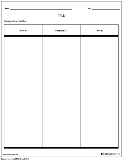 Compare And Contrast Chart Template Free - Printable Templates