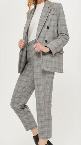 check tapered leg suit