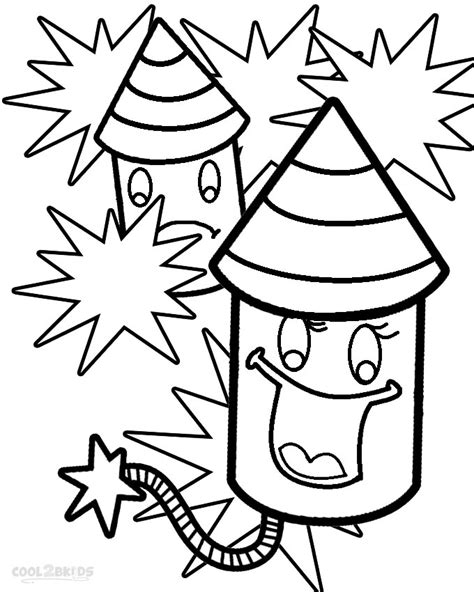 Printable Fireworks Coloring Pages For Kids