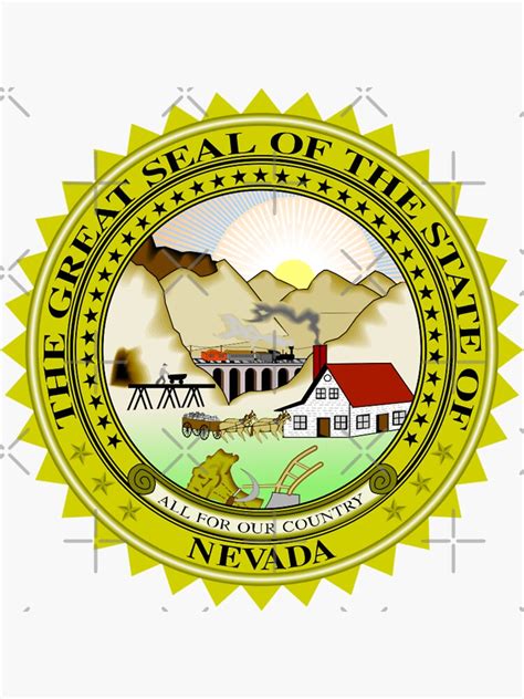 "Great Seal of Nevada, United States" Sticker for Sale by Shav | Redbubble