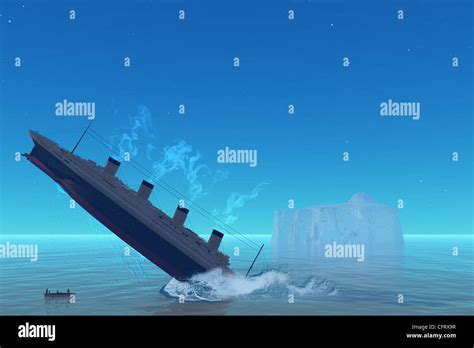 The RMS Titanic ship of history goes down to the ocean floor on the ...