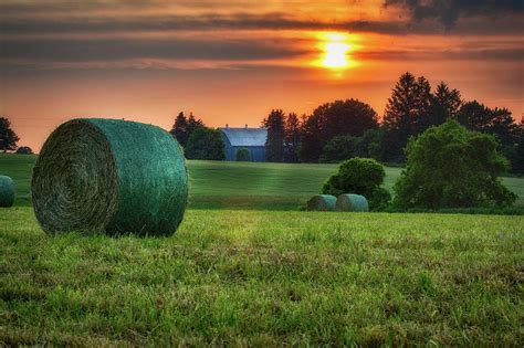 Hay Field Sunset