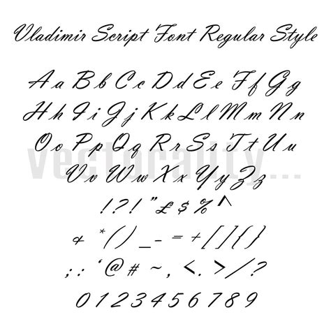 Vladimir Script Font Regular Style Alphabet Letters Vector Art - Etsy UK