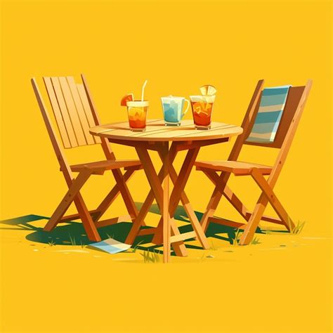 Premium Vector | Modern outdoor dining table set