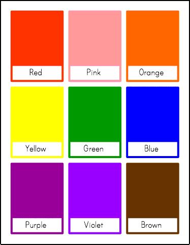 Color Flash Cards - customizable | STEM Sheets | Printable flash cards ...