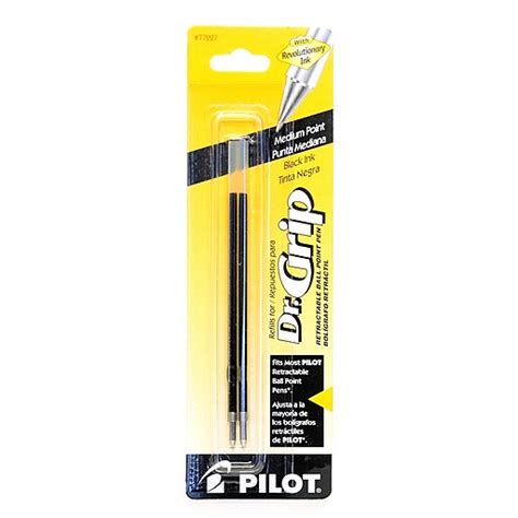 Pilot Dr. Grip Ball Point Pen Refills Black Medium Pack Of 2 [Pack Of ...