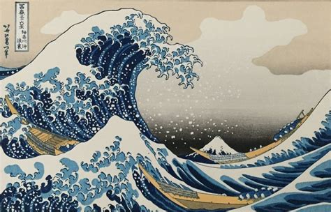 Woodblock print by Katsushika Hokusai (1760-1849) (reprint) - 'The Great Wave of Kanagawa' from ...