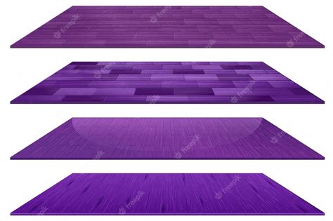 Free Vector | Set of different purple wooden floor tiles isolated on white background