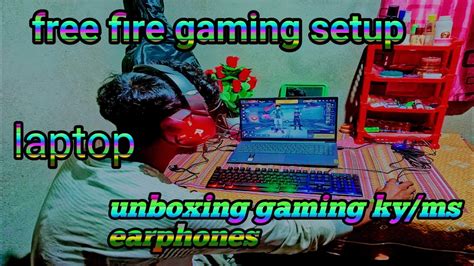 gaming setup on laptop 😱 ll unboxing gaming keyboard mouse earphone 🔥 || laptop me ff kese khele ...