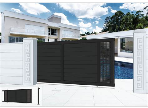 Automatic aluminum black sliding gate designs - Automatic Gate Supplier (CXHA)