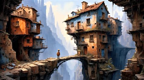 Town from the Chasm #03 by AI-Postcards on DeviantArt