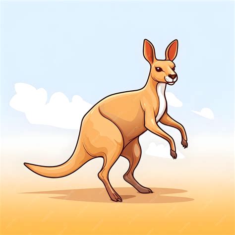 Premium AI Image | Animated cartoon flash card illustration of a kangaroo