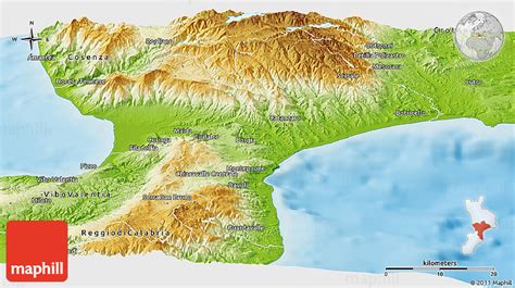 Physical Panoramic Map of Catanzaro