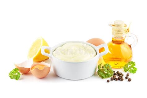 Mayonnaise With Ingredients Stock Photo - Image: 28775494