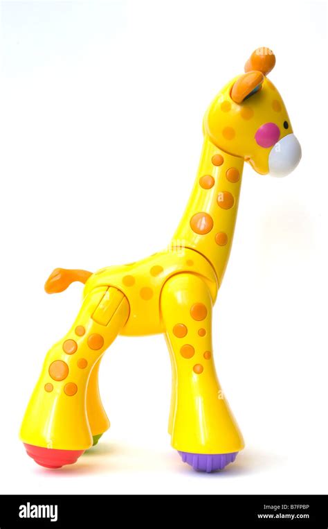 Childs Yellow Toy Giraffe Childrens Plastic Toys Stock Photo - Alamy