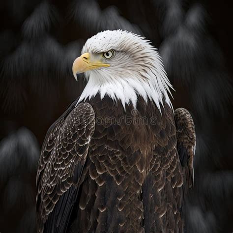 American Bald Eagle Close Up Head Detail Portrait, Cropped, Side View ...