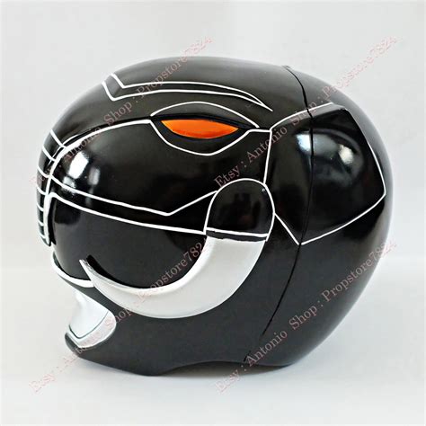 Black Ranger Helmet Cosplay MMPR Halloween Costume - Etsy