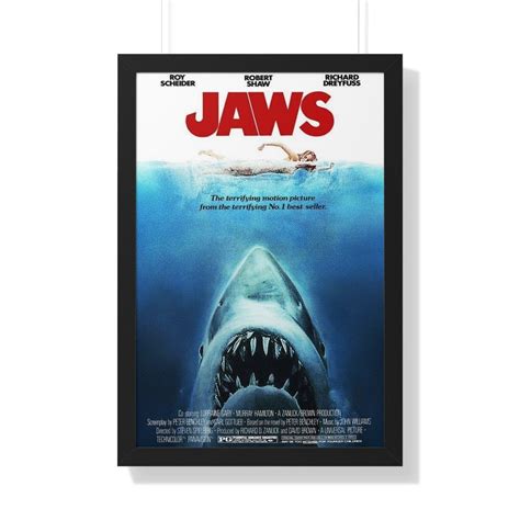 Jaws Retro Movie Poster - Jaws Poster - Jaws Movie Poster Designed ...