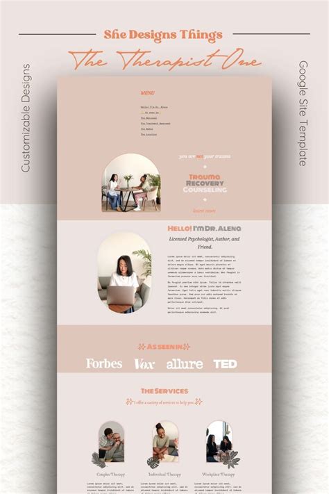 Therapist Minimalist Web Design | Minimalist web design, Google site ...