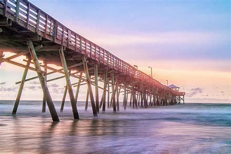 Atlantic Beach Fishing Pier at Sunset Photograph by Bob Decker - Fine ...