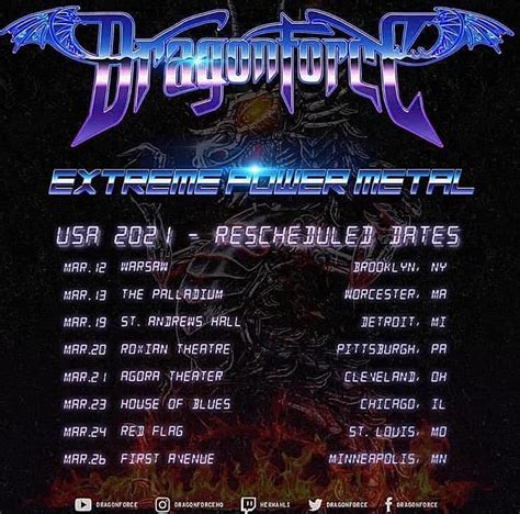 Dragonforce - Tour 2021 - 24/03/2021 - St. Louis - Missouri - United States | Concerts-Metal ...