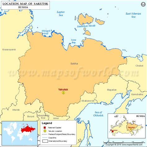 Where is Yakutsk | Location of Yakutsk in Russia Map