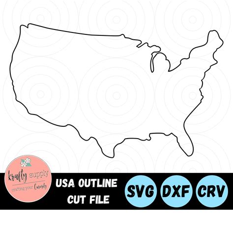 USA Map Outline SVG Files U.S.A. Cut Files United States of America ...