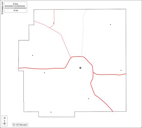 Wyandot County free map, free blank map, free outline map, free base map outline, main cities ...