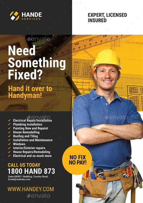 Handyman Services Flyer | Handyman services, Handyman business, Handyman logo