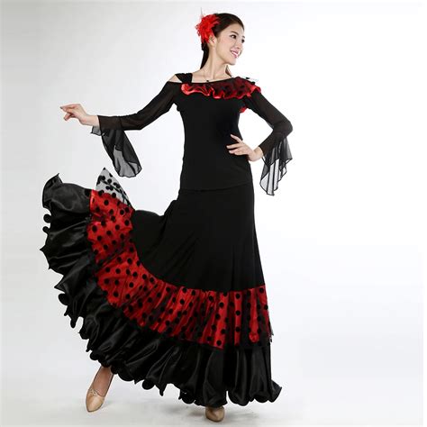 dance wear dance clothes flamenco skirt dress for ballroom dancing Spanish dance costumes ...