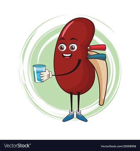 Kidney funny cartoon Royalty Free Vector Image