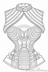 Coloring Page For Adults Corset With Bolero Vector Illustration  sketch template