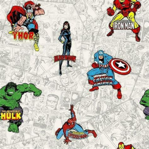 ***Sample Muriva Marvel Avengers Comic Book Strip Heroes Wallpaper Thor ...