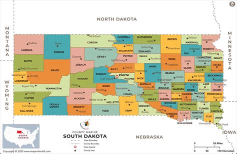 South Dakota County Map | South Dakota Counties