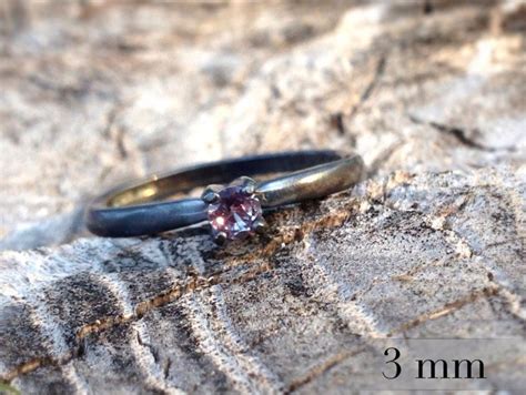 Alexandrite Color-change Ring Blackened Silver Ring Promise | Etsy