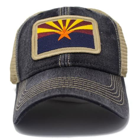 Arizona State Flag Hat, Black | S.L. Revival Co - Americana Clothing/State Flag Hats - Free Ship