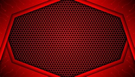 Abstract dark Red Futuristic Gaming Background with a hexagon pattern ...