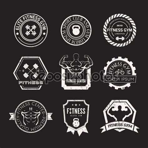 Retro stamp-style fitness logos in one colour. Click through for more ...