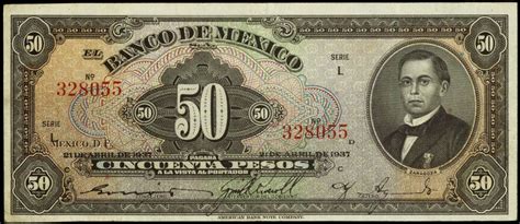 Mexico 50 Pesos banknote 1937 Banco De Mexico|World Banknotes & Coins Pictures | Old Money ...