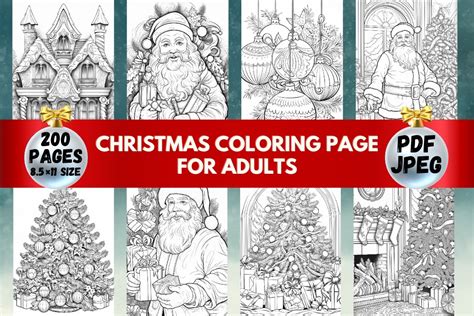 Christmas Coloring Pages for Adults Graphic by royalerink · Creative Fabrica