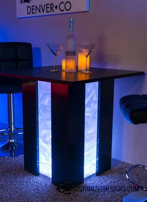 Mirage LED Lighted Cocktail Table - Customizeddesigns.com