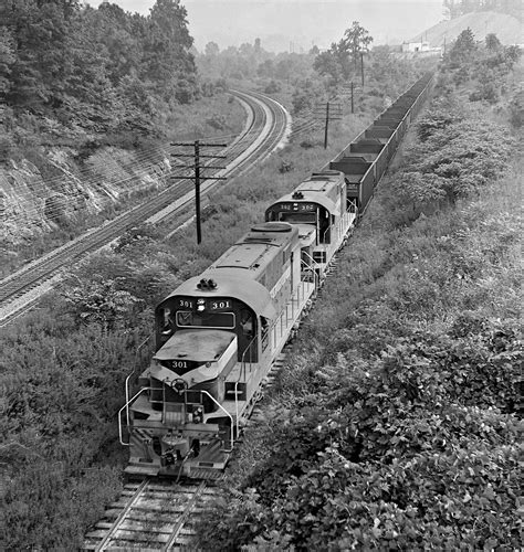 TC, Harriman, Tennessee, 1965 Tennessee Central Railway coal train passes Southern Railway main ...