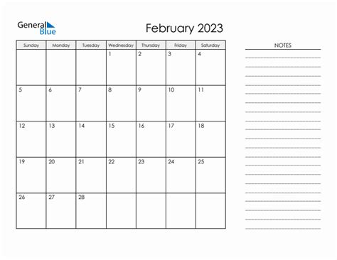 February 2023 Monthly Calendar (PDF, Word, Excel)