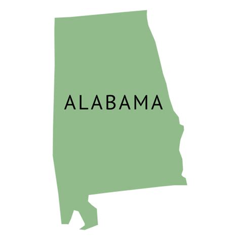 Alabama State Plain Map PNG & SVG Design For T-Shirts