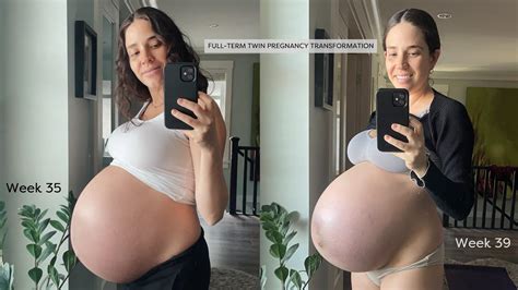 TWIN PREGNANCY TRANSFORMATION WEEK BY WEEK | 15 to 40 Weeks Full-term - YouTube